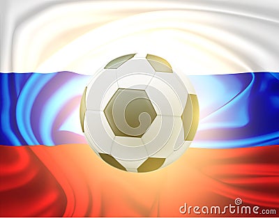 Vector realistic soccer ball russian flag worldcup Vector Illustration