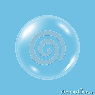 Vector realistic transparent soap water bubble Vector Illustration