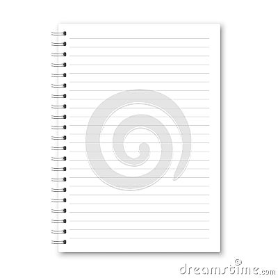 Vector realistic vertical opened notebook. Vector Illustration