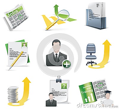 Vector recruiting icon set Vector Illustration