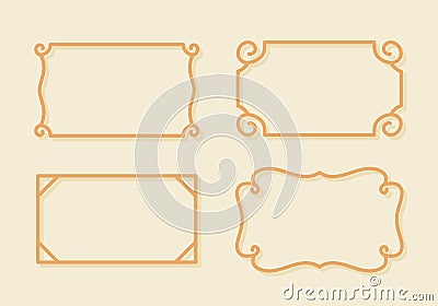 Vector Rectangular Frame Border Set Vector Illustration