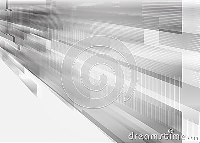 Vector rectangular shape and straight line gray, geometric overlap modern design abstract background Vector Illustration