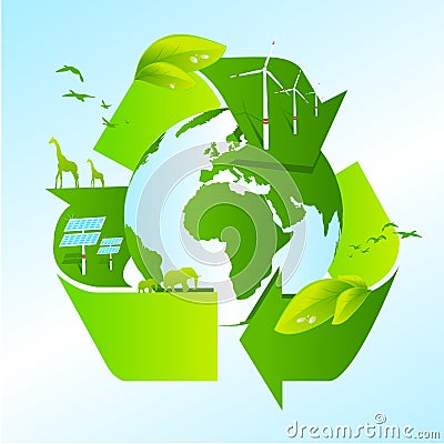 Vector recycle earth Stock Photo