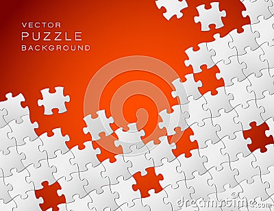 Vector red background puzzle pieces Vector Illustration