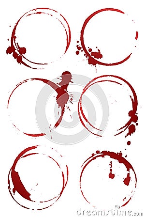 Vector red coffee stains Vector Illustration
