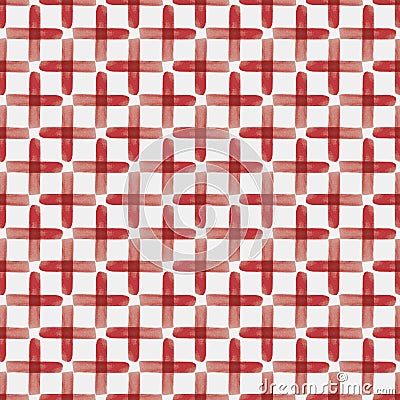 Vector red crosses, check seamless pattern painted Vector Illustration