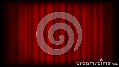 Vector red curtain background from theatre or ceremony with light in the centre Vector Illustration