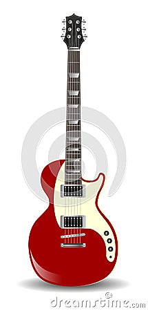 Vector Red Electric Guitar Vector Illustration