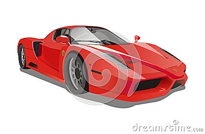 Vector red ferrari enzo racing cars Vector Illustration