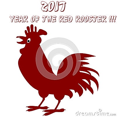 Vector of red fire rooster. Chinese zodiac concept. New 2017 Year Vector Illustration