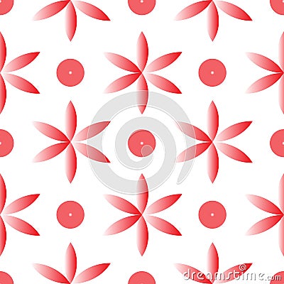 Vector red fllower seamless repeat pattern Stock Photo