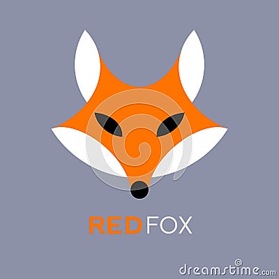 Vector red fox head in front view Vector Illustration