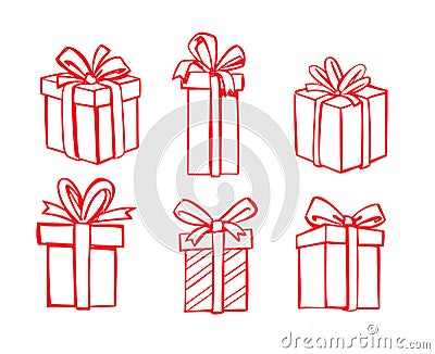 Vector red gift icon Vector Illustration