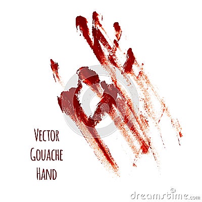 Vector red greased hand imprint Vector Illustration