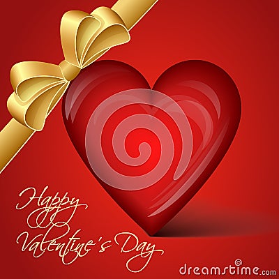 Vector red heart - Happy Valentine's Day Vector Illustration