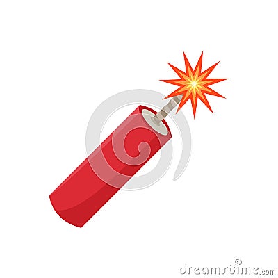 Vector of a red iconic dynamite Vector Illustration