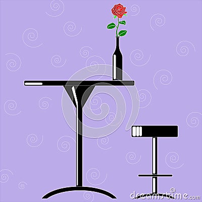 Vector red rose in a bottle Vector Illustration