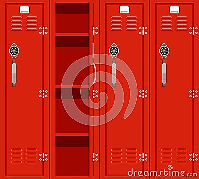Vector red school lockers Vector Illustration