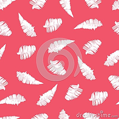 Vector red seamless pattern with fern leaves. Suitable for textile, gift wrap and wallpaper Stock Photo