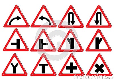 Vector Red Traffic Sign Isolated On White Background Stock Image ...