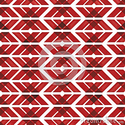 Vector red zigzag lines red karo seamless pattern Vector Illustration