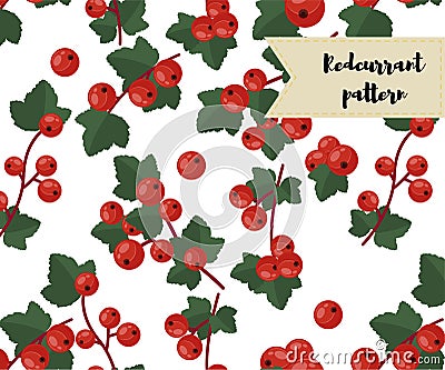 Vector redcurrant seamless pattern. background, pattern, fabric design, wrapping paper, cover Vector Illustration