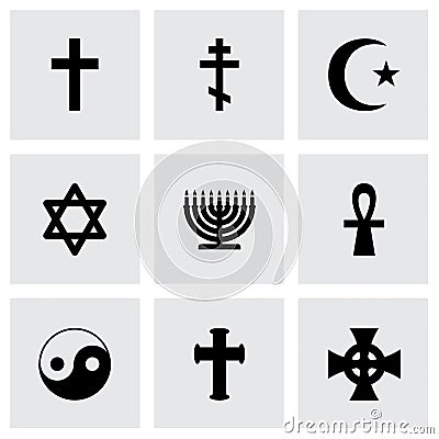 Vector religious symbols icon set Vector Illustration