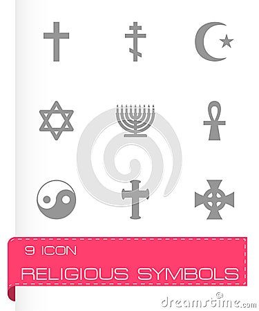 Vector religious symbols icon set Vector Illustration