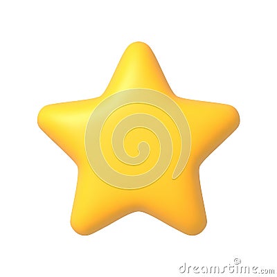 Vector render Yellow star icon. Vector Illustration