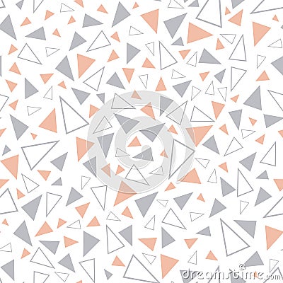 Vector repeat pattern with grey orange triangles Vector Illustration