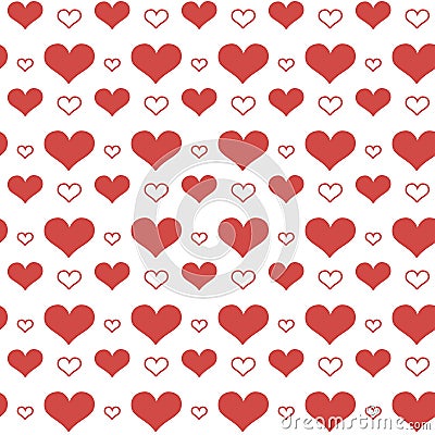 Vector illustration. Seamless geometric pattern with hearts. Vector Illustration