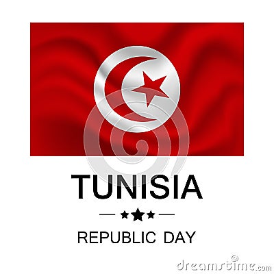 Vector of Republic Day Tunisia Cartoon Illustration