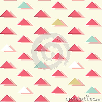 Vector Retro Abstract Triangles on bright seamless pattern background Stock Photo