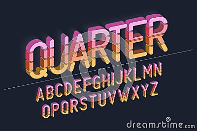 Vector retro bold font design, typeface, typography Vector Illustration