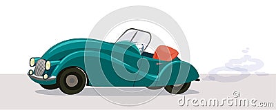 Vector Retro convertible car Vector Illustration