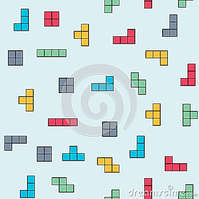 Vector retro game seamless pattern background. Video old computer game Vector Illustration