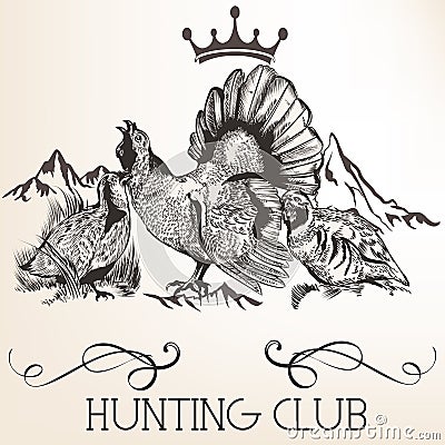 Vector retro logotype design for hunter club, badges etc Stock Photo