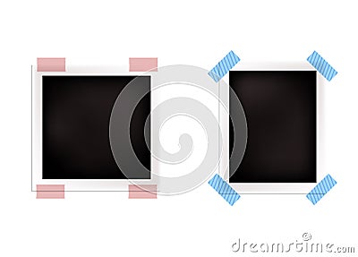 Vector Retro Realistic Photo Frames on White Background, Blank. Vector Illustration