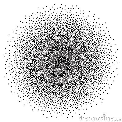 Vector retro style dotwork background. Abstract dotted stippling engraving texture Vector Illustration