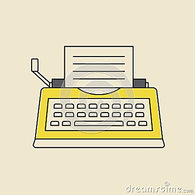 Vector of retro typewriter icon Vector Illustration