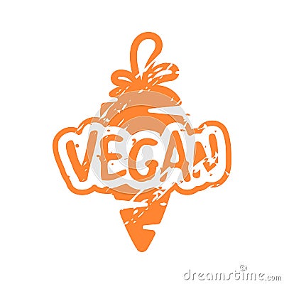 Vector retro vegan teal vintage stamp for quality mark. Vector Illustration