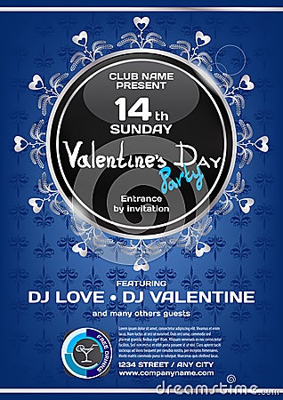 Vector rich night party valentine's day. Template poster graphic Vector Illustration