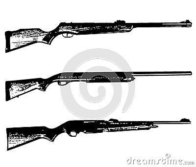 Vector rifles and modern shotgun vector isolated Vector Illustration