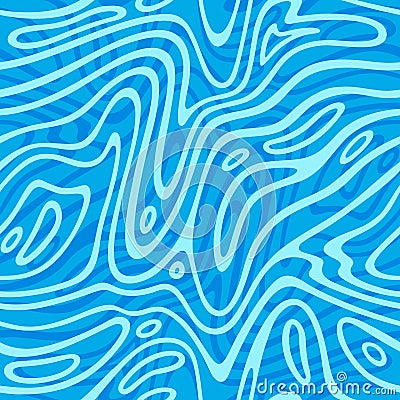 Vector Ripple Water Surface. Blue Seamless Pattern. Sea Texture. Abstract Azure Waves Background Vector Illustration