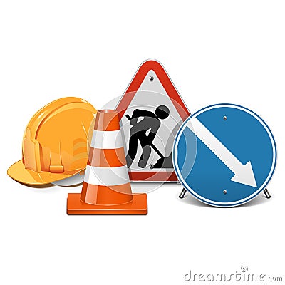 Vector Road Construction Concept Vector Illustration