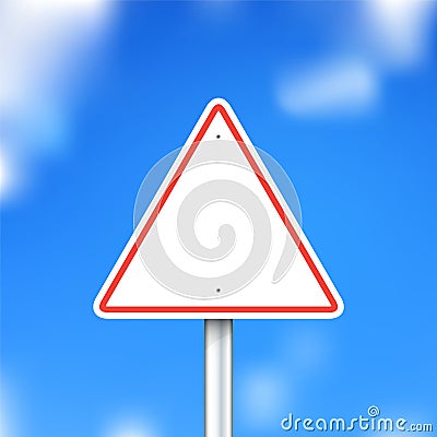 Vector road sign on blue sky background Vector Illustration