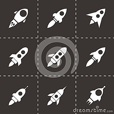 Vector rocket icon set Vector Illustration