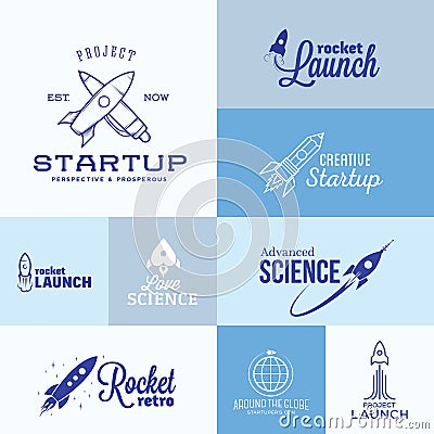 Vector Rocket Logo Set Vector Illustration