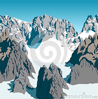 Vector Rocky mountains alps background texture seamless Vector Illustration