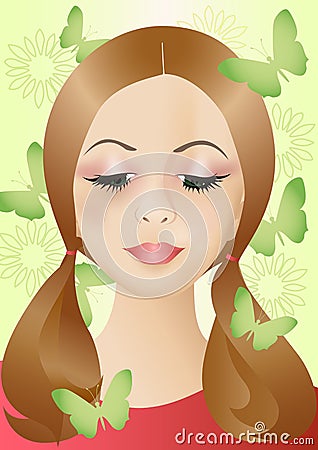 Vector romantic girl Vector Illustration